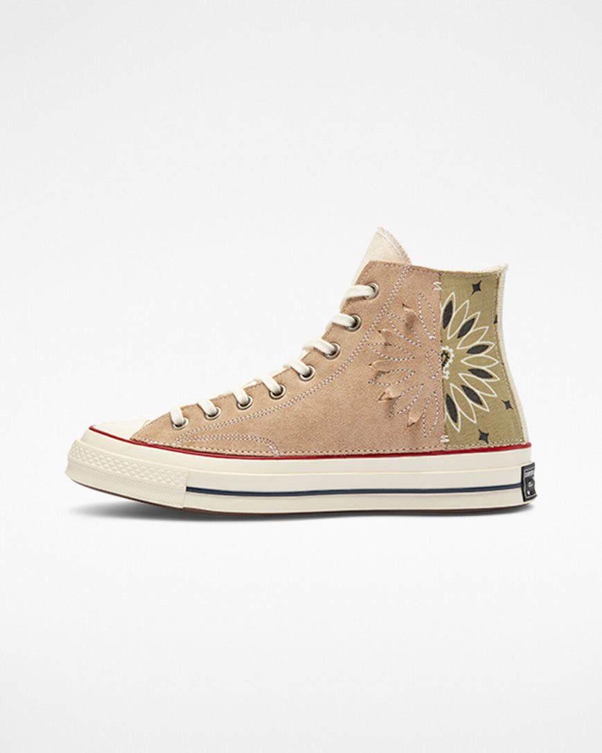 Women's Converse Chuck 70 LTD Paisley Suede High Top Shoes Beige Brown | AU 5C914X
